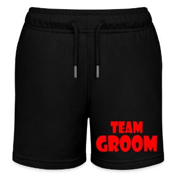 Team groom - Kids Organic Sweat Shorts by Stanley/Stella - black - Front
