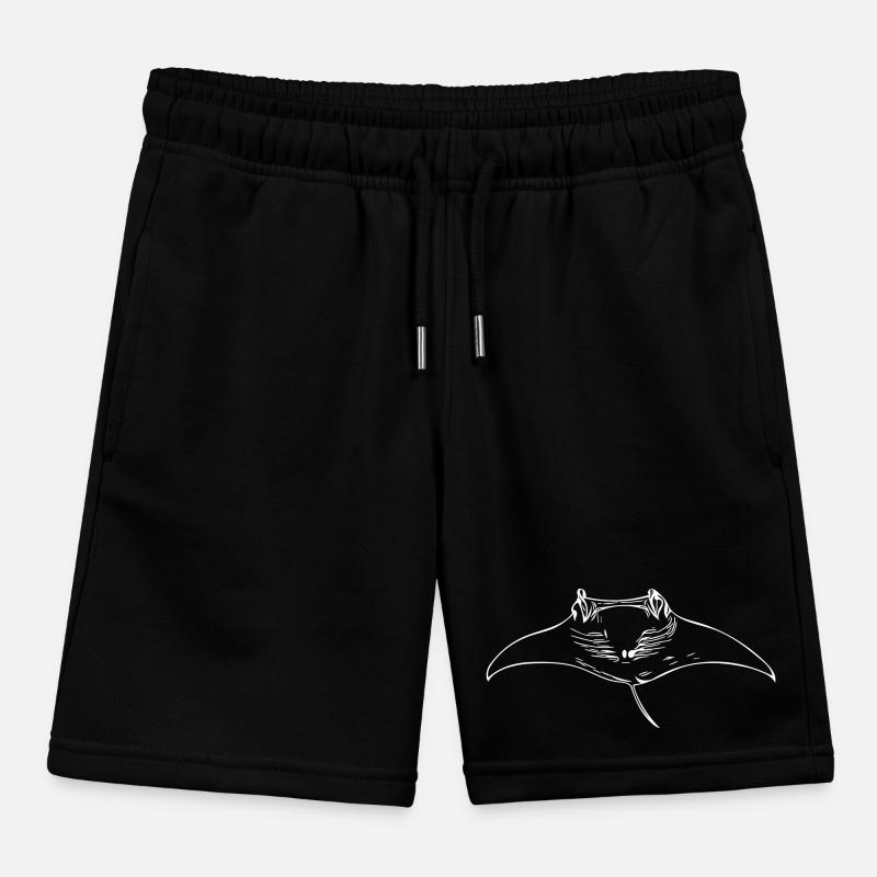 Manta rays gliding through water Kids Organic Sweat Shorts by Stanley/Stella