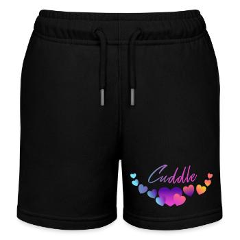 zum knuddeln kuscheln liebhaben Herzen - Kinder Organic Joggingshorts Mini Bolter von Stanley/Stella - Schwarz - Vorne