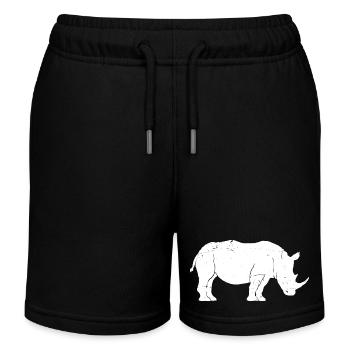 Rhino Sketch Rhinoceros Safari Wildtierliebhaber - Kinder Organic Joggingshorts Mini Bolter von Stanley/Stella - Schwarz - Vorne