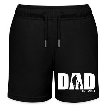 Dad Est. 2023, Dad To Be, Pregnancy Announcement - Kids Organic Sweat Shorts by Stanley/Stella - black - Front