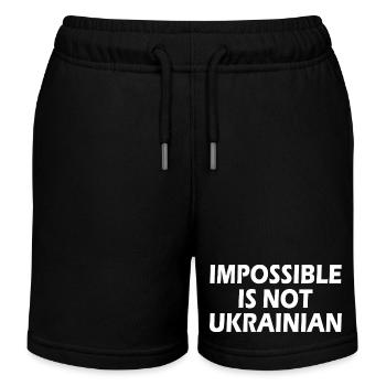 impossible is not ukrainian - ukraine - Short de jogging enfant bio Stanley/Stella - noir - Devant