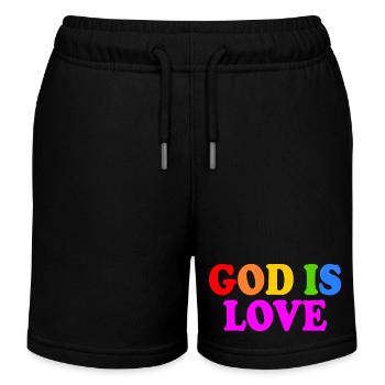 God is love - Kids Organic Sweat Shorts by Stanley/Stella - black - Front