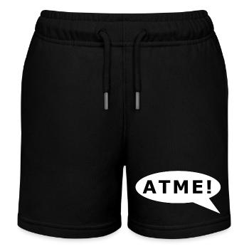 ATME! Schprechblase schwarz auf weiß - Kinder Organic Joggingshorts Mini Bolter von Stanley/Stella - Schwarz - Vorne