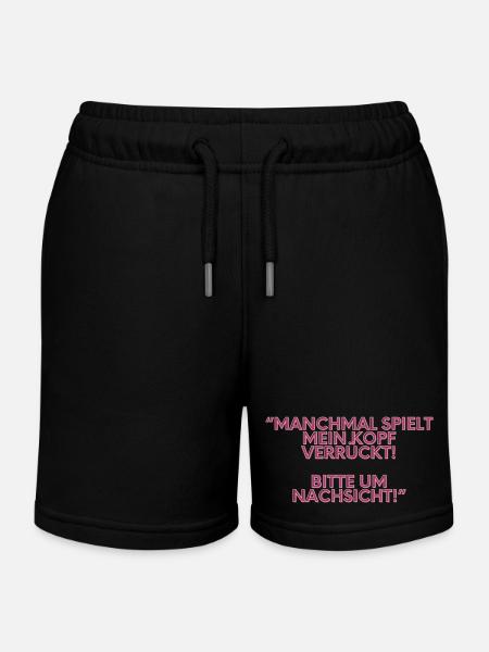 Soms wordt mijn hoofd gek 2 - Kinder sweatshort biologisch Stanley/Stella - zwart