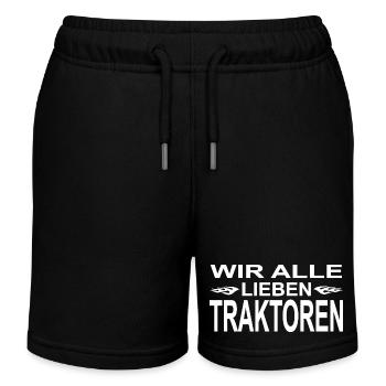 Traktor - Kinder Organic Joggingshorts Mini Bolter von Stanley/Stella - Schwarz - Vorne