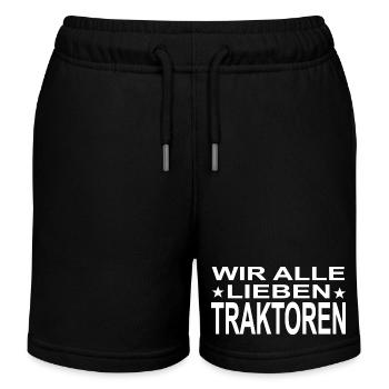 Traktor - Kinder Organic Joggingshorts Mini Bolter von Stanley/Stella - Schwarz - Vorne
