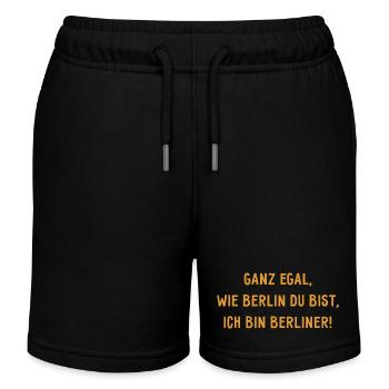 Ganz egal wie Berlin du bist, ich bin Berliner! - Kinder Organic Joggingshorts Mini Bolter von Stanley/Stella - Schwarz - Vorne