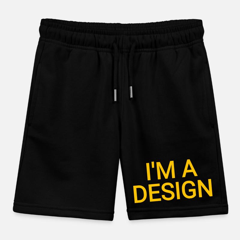 I'm a Design Yellow Text Funny Saying Kids Organic Sweat Shorts by Stanley/Stella