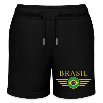 I Love Brazil, Elegance Style Design T-Shirt - Kids Organic Sweat Shorts by Stanley/Stella - black - Front