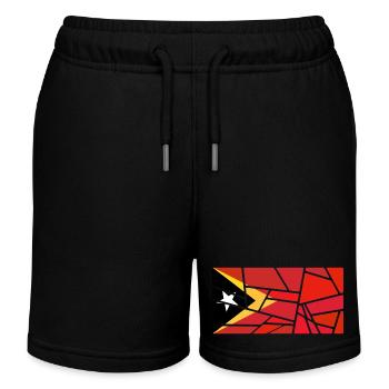 Country Flag East Timor Timor Leste - Kids Organic Sweat Shorts by Stanley/Stella - black - Front