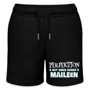 Frauenname Maileen - Kinder Organic Joggingshorts Mini Bolter von Stanley/Stella - Schwarz - Vorne