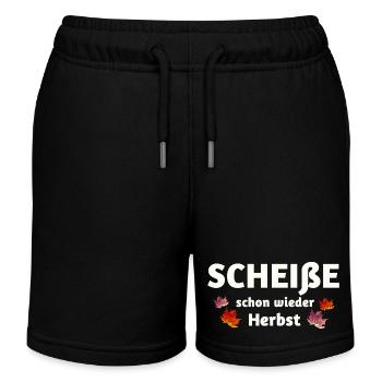 Der Herbst ist da lustiger Spruch - Kinder Organic Joggingshorts Mini Bolter von Stanley/Stella - Schwarz - Vorne