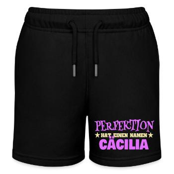 Frauenname Cäcilia - Kinder Organic Joggingshorts Mini Bolter von Stanley/Stella - Schwarz - Vorne