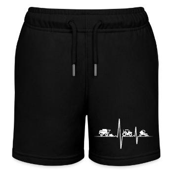 Machines agricoles Rythme cardiaque - Short de jogging enfant bio Stanley/Stella - noir - Devant
