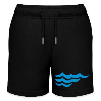 ocean waves - Kids Organic Sweat Shorts by Stanley/Stella - black - Front