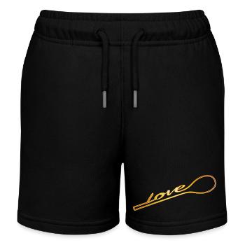 Cuisiné avec amour - cuillère d’or avec typo - Short de jogging enfant bio Stanley/Stella - noir - Devant