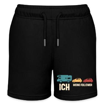 Camping Camper Wohnmobil - Kinder Organic Joggingshorts Mini Bolter von Stanley/Stella - Schwarz - Vorne