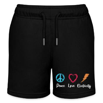 Paix Amour Électricité - Short de jogging enfant bio Stanley/Stella - noir - Devant