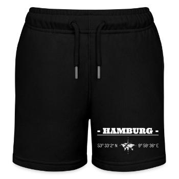Koordinaten Hamburg - Kinder Organic Joggingshorts Mini Bolter von Stanley/Stella - Schwarz - Vorne