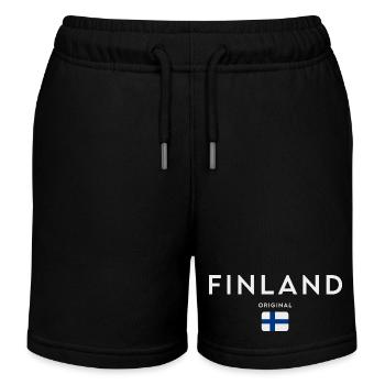 Flagge von Finnland, finnischer Stolz - Kinder Organic Joggingshorts Mini Bolter von Stanley/Stella - Schwarz - Vorne
