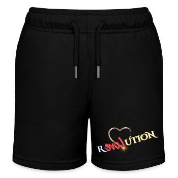 Heart Revolution Solar Flare Graphic - Kids Organic Sweat Shorts by Stanley/Stella - black - Front