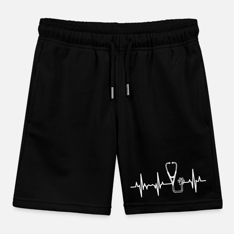 Stethoscope Heartbeat Kids Organic Sweat Shorts by Stanley/Stella