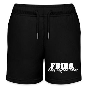 Frau Vorname - Kinder Organic Joggingshorts Mini Bolter von Stanley/Stella - Schwarz - Vorne