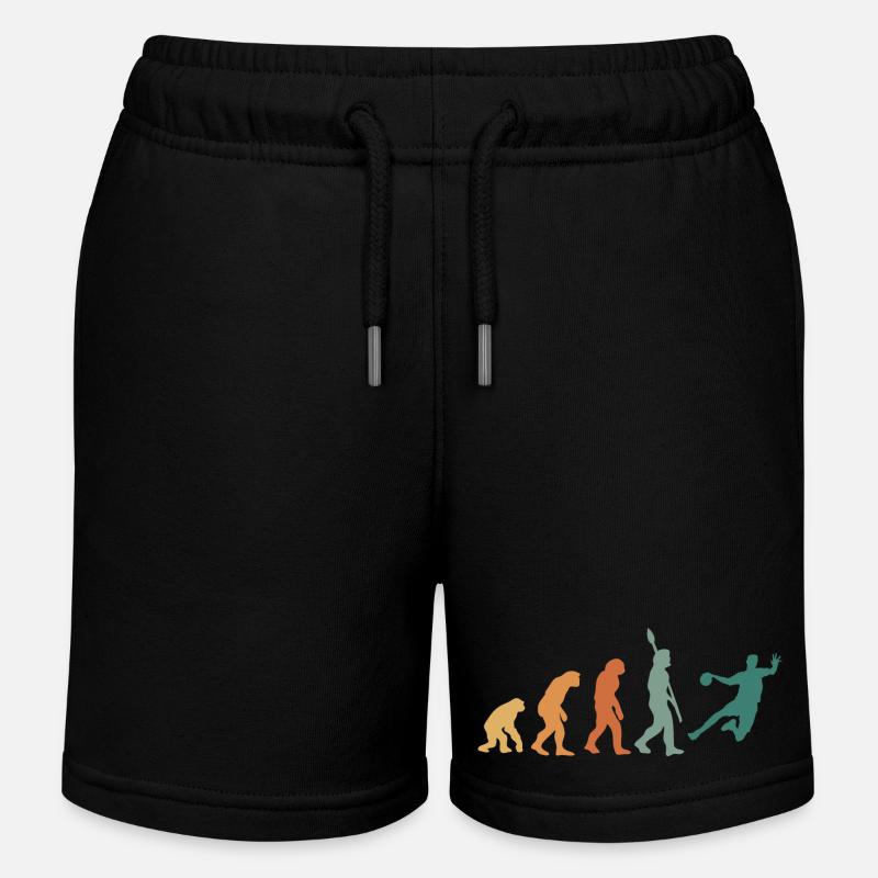 Evolution Handball Retro - Kinder Organic Joggingshorts Mini Bolter von Stanley/Stella - Schwarz