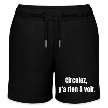 Circulate Nothing to See Typography - Kids Organic Sweat Shorts by Stanley/Stella - black - Front