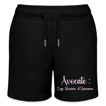 Avocate : café, dossiers et sarcasme - Short de jogging enfant bio Stanley/Stella - noir - Devant