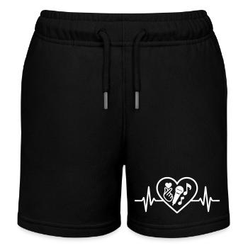 K-Pop Herz Finger Herz Mikro Musik - Kinder Organic Joggingshorts Mini Bolter von Stanley/Stella - Schwarz - Vorne
