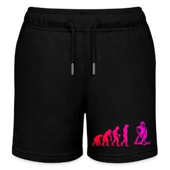 Purist Floorball Theme - Kids Organic Sweat Shorts by Stanley/Stella - black - Front