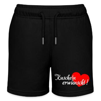 Cuddling Desired - White Red - Kids Organic Sweat Shorts by Stanley/Stella - black - Front