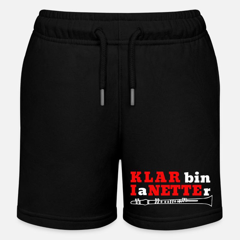Clarinette - Klar bin I a Netter - Clarinettiste - Short de jogging enfant bio Stanley/Stella - noir