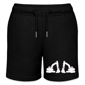 Doppel Bagger Silhouette - Kinder Organic Joggingshorts Mini Bolter von Stanley/Stella - Schwarz - Vorne