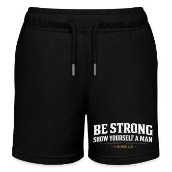 Sei stark, zeig dich als Mann 1 Kings Christian - Kinder Organic Joggingshorts Mini Bolter von Stanley/Stella - Schwarz - Vorne