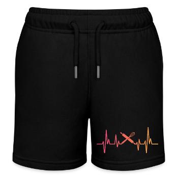 Bakery Sunset Heartbeat Baker - Kids Organic Sweat Shorts by Stanley/Stella - black - Front