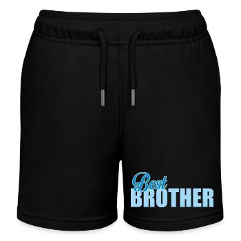 Bester Bruder aller Zeiten Geschenk blaue Typografie - Kinder Organic Joggingshorts Mini Bolter von Stanley/Stella - Schwarz - Vorne