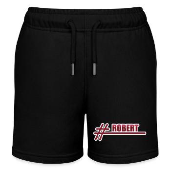 First name Robert - Kids Organic Sweat Shorts by Stanley/Stella - black - Front