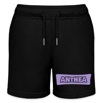 First name Anthea - Kids Organic Sweat Shorts by Stanley/Stella - black - Front