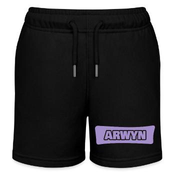 First name Arwyn - Kids Organic Sweat Shorts by Stanley/Stella - black - Front