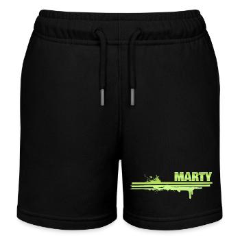Marty als Farbklecks - Kinder Organic Joggingshorts Mini Bolter von Stanley/Stella - Schwarz - Vorne