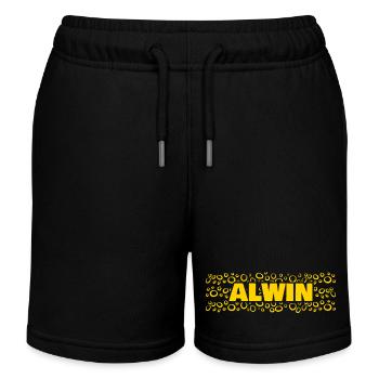 Alwin als Vorname - Kinder Organic Joggingshorts Mini Bolter von Stanley/Stella - Schwarz - Vorne