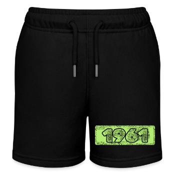Number 1961 - Kids Organic Sweat Shorts by Stanley/Stella - black - Front