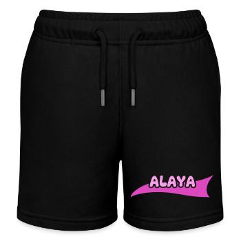 First name Alaya - Kids Organic Sweat Shorts by Stanley/Stella - black - Front