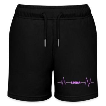 Leona als Vorname - Kinder Organic Joggingshorts Mini Bolter von Stanley/Stella - Schwarz - Vorne