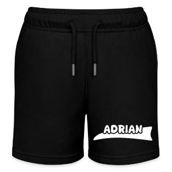 First name Adrian - Kids Organic Sweat Shorts by Stanley/Stella - black - Front
