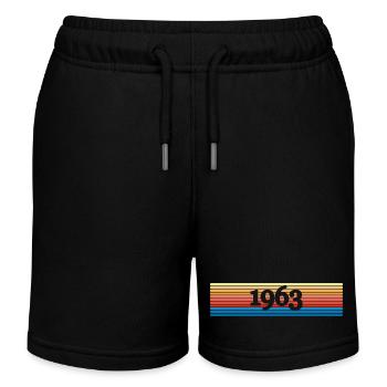 Year 1963 - Kids Organic Sweat Shorts by Stanley/Stella - black - Front