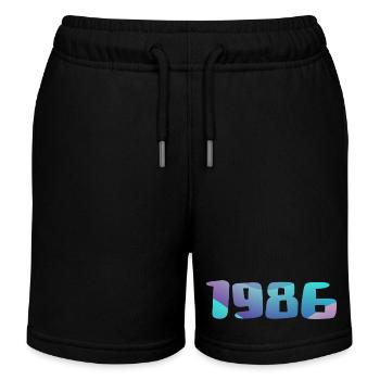 1986 Geburtstagsgeschenk Jahrgang 1986 Retro 1986 - Kinder Organic Joggingshorts Mini Bolter von Stanley/Stella - Schwarz - Vorne
